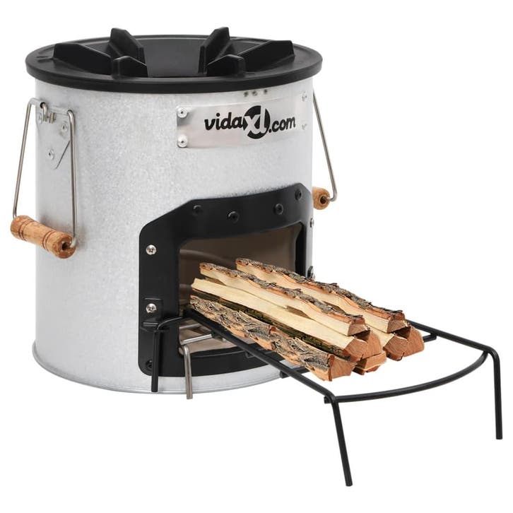 vidaXL Camping houtkachel 45x25x26 cm staal zilverkleurig, Huis en Inrichting, Haarden, Nieuw, Verzenden