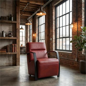 Leren fauteuil Arrival - Granada Rouge (rood), Ophalen of Verzenden