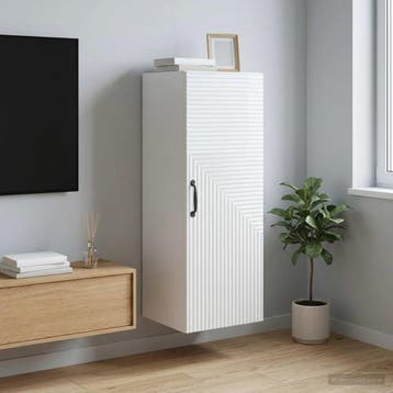 vidaXL Wandkast Hoogglans Wit 33 x 34,5 x 90 cm Bewerkt hout, Verzenden
