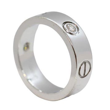 Cartier - Ring - Love - 18 karaat Witgoud - 3 Diamanten, Handtassen en Accessoires, Ringen, Nieuw