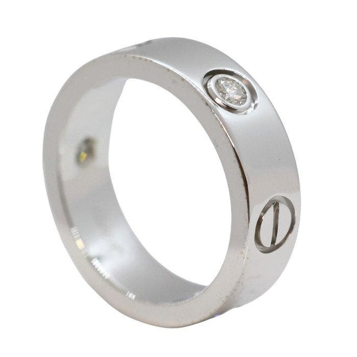 Cartier - Ring - Love - 18 karaat Witgoud - 3 Diamanten, Handtassen en Accessoires, Ringen