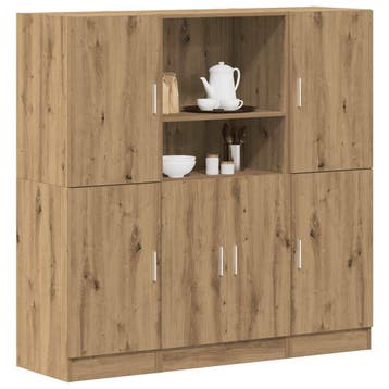 vidaXL 3-delige Keukenkastenset bewerkt hout artisanaal, Verzenden, Nieuw
