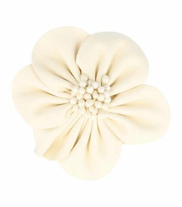 Haarspeld Duckklem & Broche 7cm – Lederlook Bloemvorm –