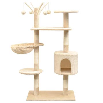 vidaXL Kattenkrabpaal met sisal krabpalen 125 cm beige, Verzenden