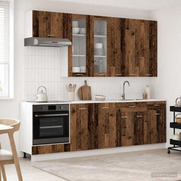 vidaXL Keukenblok LYON 8 st Oud hout Bewerkt hout, Verzenden, Nieuw