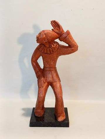Jos Van Gelder (attr.) - Beeldje - Harlekijn - Terracotta,, Antiquités & Art