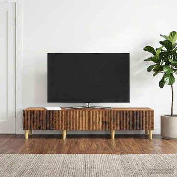 vidaXL TV Kast met lade Oud hout 147 x 34,5 x 30 cm Bewerkt, Verzenden, Nieuw