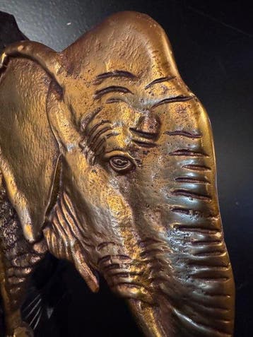 Kapstok - Messing - Art Deco olifant