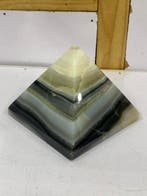 Zwarte bandcalciet Piramide - Hoogte: 14.5 cm - Breedte: