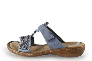 Rieker Muiltjes in maat 39 Blauw, Kleding | Dames, Gedragen, Rieker, Verzenden, Blauw