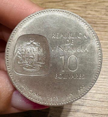 Venezuela. 10 Bolivares 1973 (Sans prix de réserve)