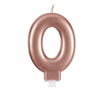 Rose Gouden Kaars 0 Jaar 8cm, Verzenden, Nieuw