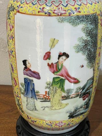 Vase - Céramique - Chine - Famille Rosa, Antiquités & Art