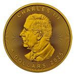 Canada. 2025 - Maple Real Leaf Canada Flag 24k Gold Gilded