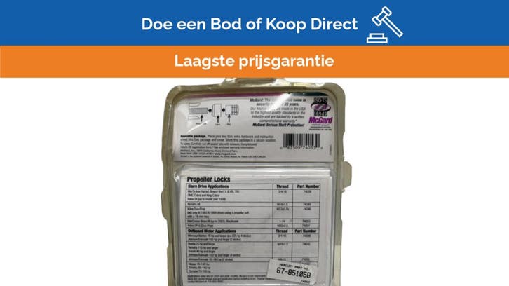 Bieden: McGard Mercury Bravo III propeller lock, Watersport en Boten, Bootonderdelen, Ophalen of Verzenden