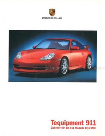 2000 PORSCHE 911 TEQUIPMENT BROCHURE DUITS
