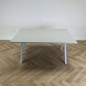 vergadertafel - kantinetafel , 160x120 cm, licht grijs, Bureau
