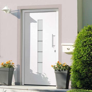 vidaXL Voordeur 110x210 cm aluminium en PVC wit, Verzenden