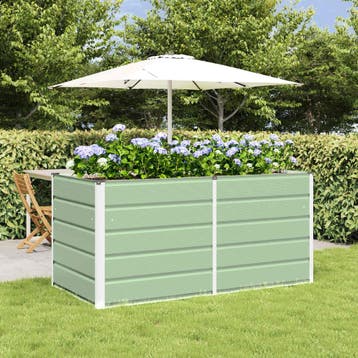 vidaXL Plantenbak Groen 160 x 80 x 75 cm Staal, Tuin en Terras, Verzenden, Nieuw