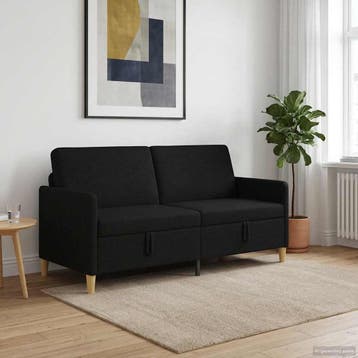 vidaXL Sofa met Opbergruimte Zwart 172 x 78 x 87 cm, Huis en Inrichting, Verzenden, Nieuw