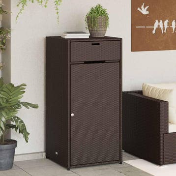 vidaXL Tuinkast 55x55x111 cm poly rattan bruin, Verzenden