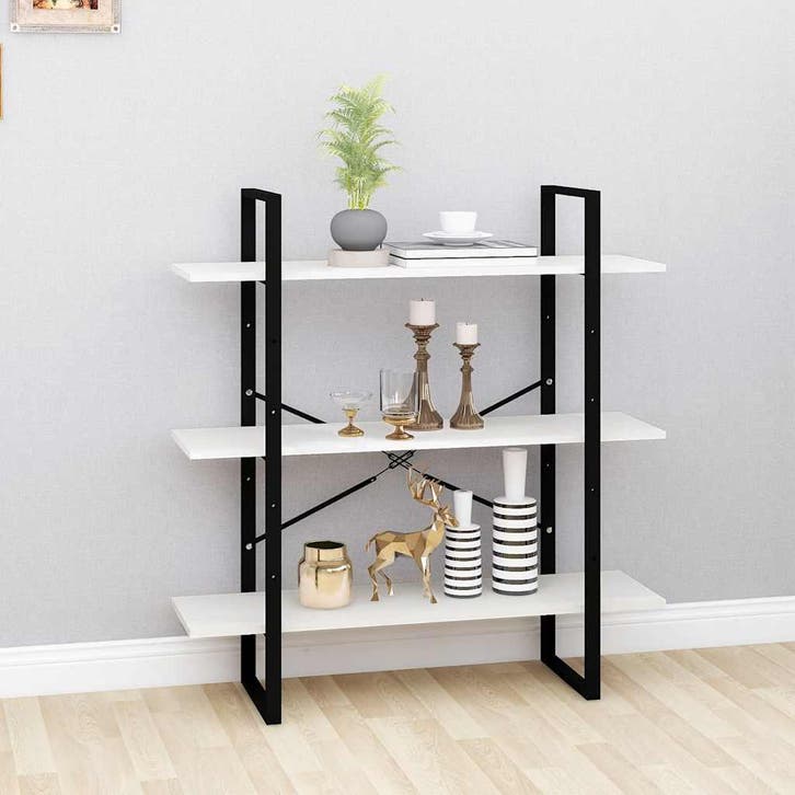 vidaXL Boekenkast met 3 schappen 100x30x105 cm massief, Huis en Inrichting, Kasten | Boekenkasten, Nieuw, Verzenden