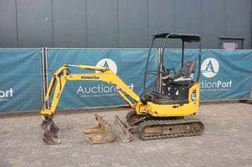 Veiling: Minigraver Komatsu PC16R-3HS Diesel 11.8kW 2012, Ophalen
