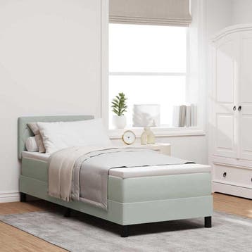 vidaXL Boxspring bed met matras Lichtgrijs 80 x 200 cm, Verzenden