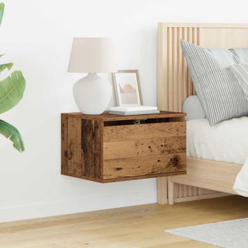 vidaXL Wandkastje voor Bed 2 st Oudhout 50 x 36 x 30 cm, Huis en Inrichting, Slaapkamer | Nachtkastjes, Verzenden, Nieuw