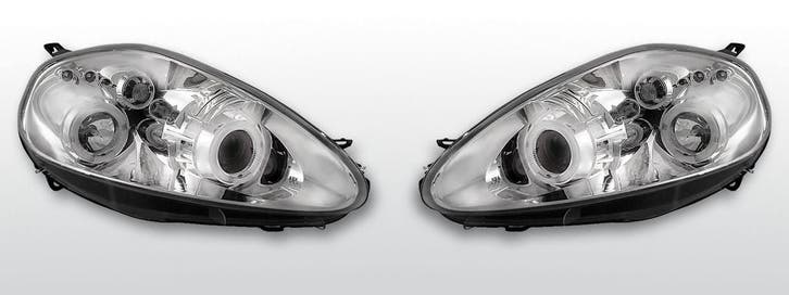Koplampen Angel Eyes | Fiat Grande Punto 2005-2008 | chroom, Auto-onderdelen, Verlichting, Nieuw, Fiat, Verzenden