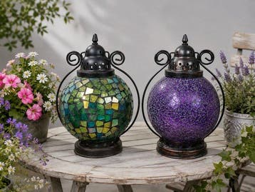 Lamp (2) - glas en metaal