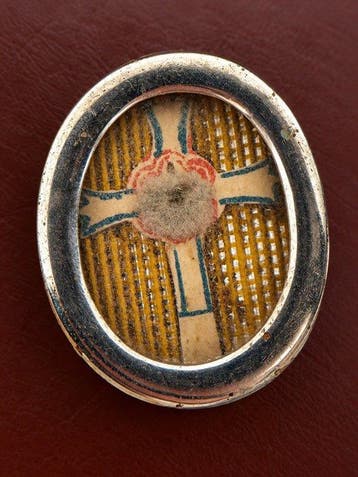 Reliekhouder - Zilver, Glas, Textiel - 1850-1900 - Het, Antiek en Kunst