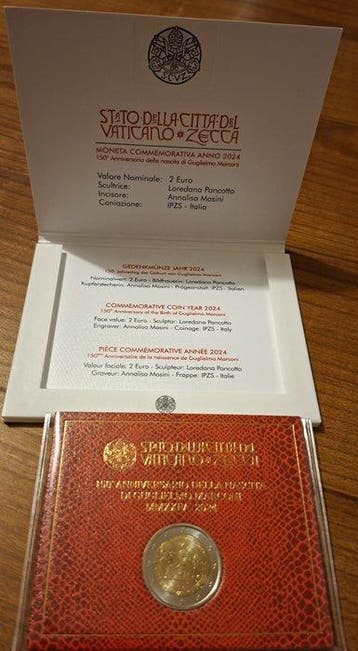 Vaticaan. 2 Euro 2024 Guglielmo Marconi (Zonder