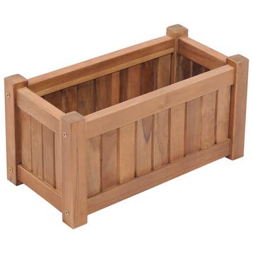 vidaXL Plantenbak verhoogd 50x25x25 cm massief teakhout, Verzenden, Nieuw