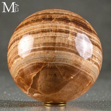 Grote gebande onyx Planeet bol - Sfera in onyx fasciato