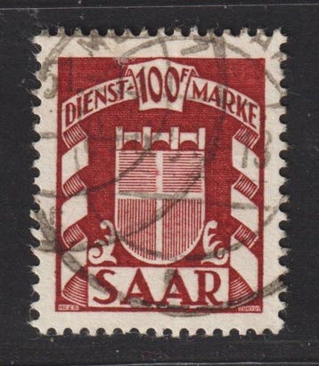 Saarland 1949 - SAAR Dienst 33-44, Wapenschilden 1949, Gestempeld