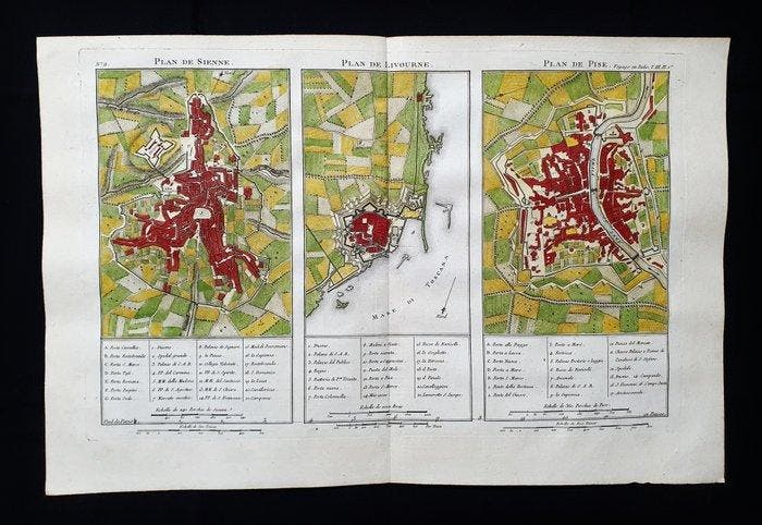 Europa - [LOT van 3] - Italië / Toscane / Pisa / Livorno /, Livres, Atlas & Cartes géographiques