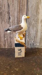 Meeuw Maritiem op Meerpaal Nr. 66 Klein 6,5x3,5x13 cm, Nieuw