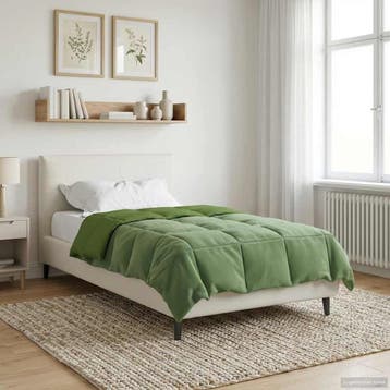 vidaXL Volledig Jaar Dekbed 155 x 200 cm 4 seizoenen Groen, Verzenden