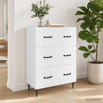 vidaXL Ladekast Wit 66 x 34,5 x 89,5 cm Bewerkt hout, Verzenden, Nieuw