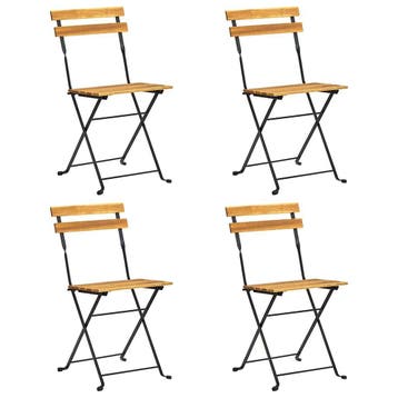 Inklapbare bistrostoelen (4 st) - bespaar ruimte en 37% o..., Tuin en Terras, Verzenden, Gebruikt, Hout, Inklapbaar