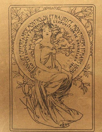 Alphonse Mucha (1860-1939) - Menu poster 1898 op brons
