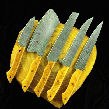 Keukenmes - Kitchen knife set - 638 - Staal, Hout,