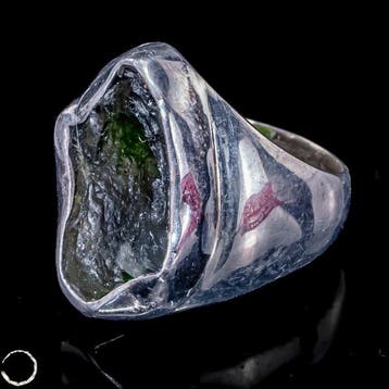 Adembenemende Moldaviet-ring van 925 zilver – Een stukje
