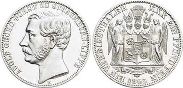 Vereinstaler, daalder 1865 B Schaumburg-lippe Adolf Georg..., Verzenden, België