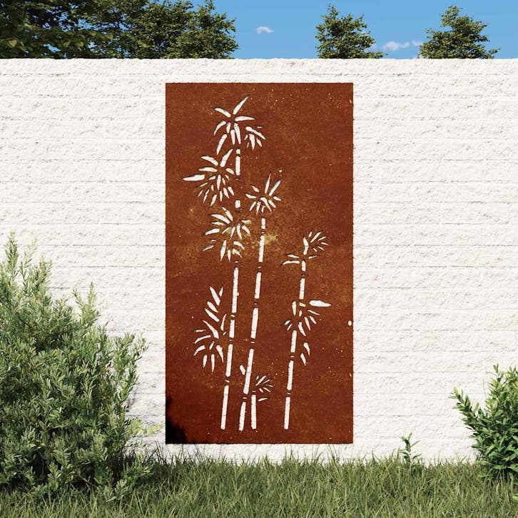 vidaXL Wanddecoratie tuin bamboe-ontwerp 105x55 cm, Verzamelen, Posters, Nieuw, Verzenden