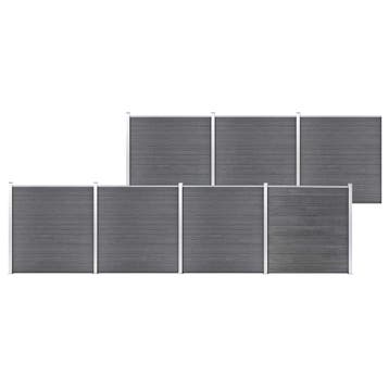 vidaXL Schutting 1218x186 cm HKC grijs, Verzenden