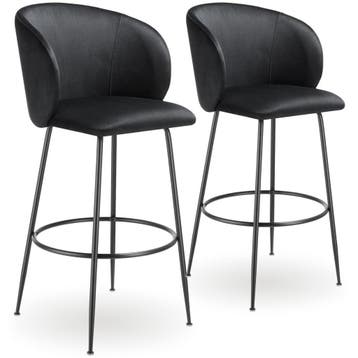 Barkruk Luana, met rugleuning, fluweellook, Verzenden