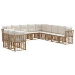 vidaXL Buiten bank set Naturel Polyester, Verzenden