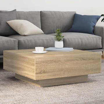 vidaXL Salontafel 80x80x31 cm spaanplaat sonoma eikenkleurig, Verzenden